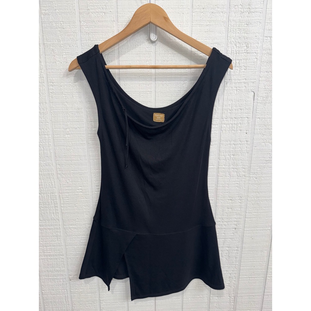 Free People Free-est Tank Top/Dress Women Black Cowl Neck Asymmetrical Split XS